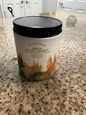 White Barn Forest Jar Candle in Green and Orange